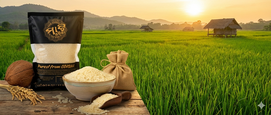 Tiki Arua Rice grains - small slim and semi-polished structure.