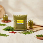 Curry Leaf Powder 50gm made from premium dried curry leaves, natural and finely ground powder for enhancing the flavor of Indian recipes.