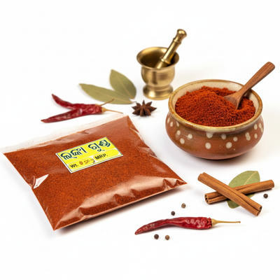 Sukhila Lanka Gunda, made in Odisha, is a traditional sun-dried red chili spice known for its intense flavor, rich aroma, and vibrant color. Carefully selected from premium local chili varieties, it adds authentic Odia heat and depth to curries, pickles, and chutneys.