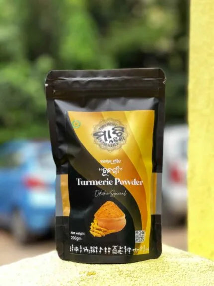 Aamahata India Turmeric Powder (200g × 2) prepared from carefully selected turmeric roots, ideal for curries, spice blends, marinades, and daily cooking.