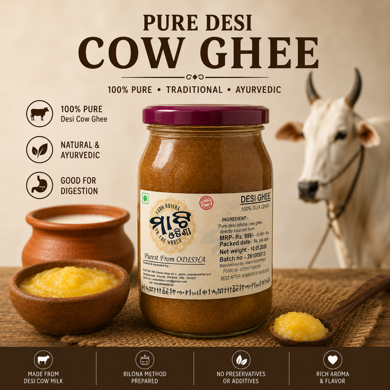 Pure Desi Cow Ghee 400ml | Bilona Method | Traditional A2 Cow Ghee | Homemade & Natural