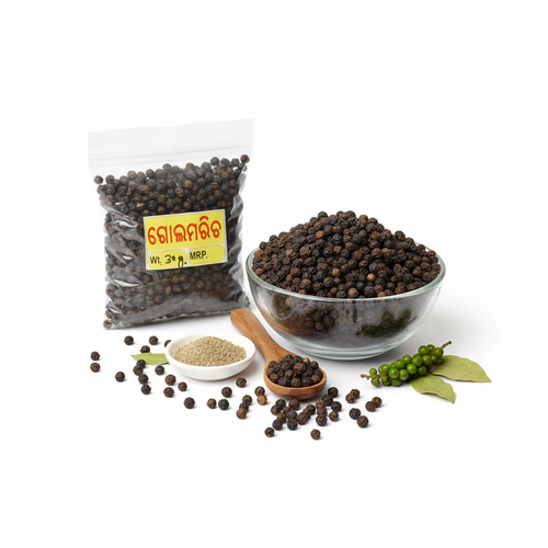 disha’s Golmaricha (Black Pepper) is a premium spice known for its bold aroma, pungent flavor, and natural freshness. Carefully sourced from local farms and sun-dried under hygienic conditions, these peppercorns retain their authentic taste and essential oils.