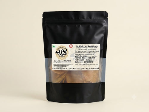 Aamahata India Spicy Masala Based Papad 250gm prepared with quality ingredients and traditional spices for a crunchy, spicy, and delicious papad experience.