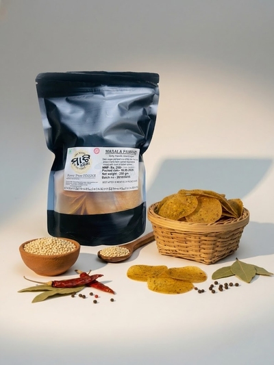 ମସଲାଯୁକ୍ତ ମସାଲା ସ୍ୱାଦ ସାଗୁ ପାମ୍ପଡ 100gm |